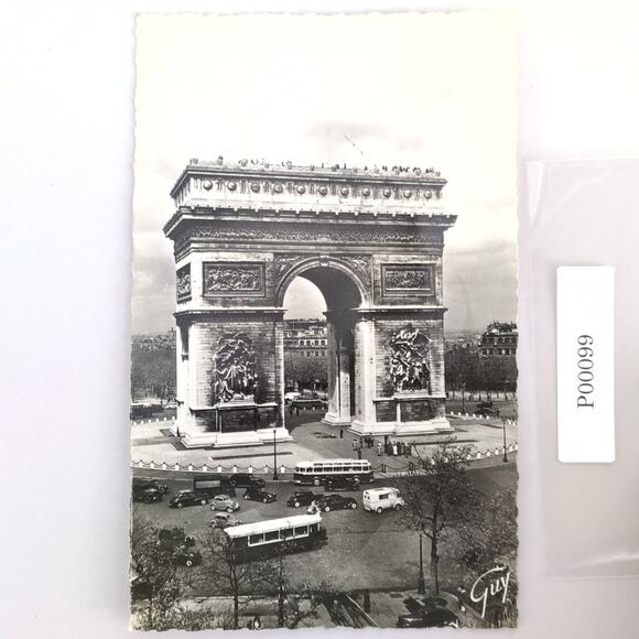 Vintage 1952 Guy Postcard L'Arc De Triomphe Paris France B&W Photograph - Picture 1 of 2
